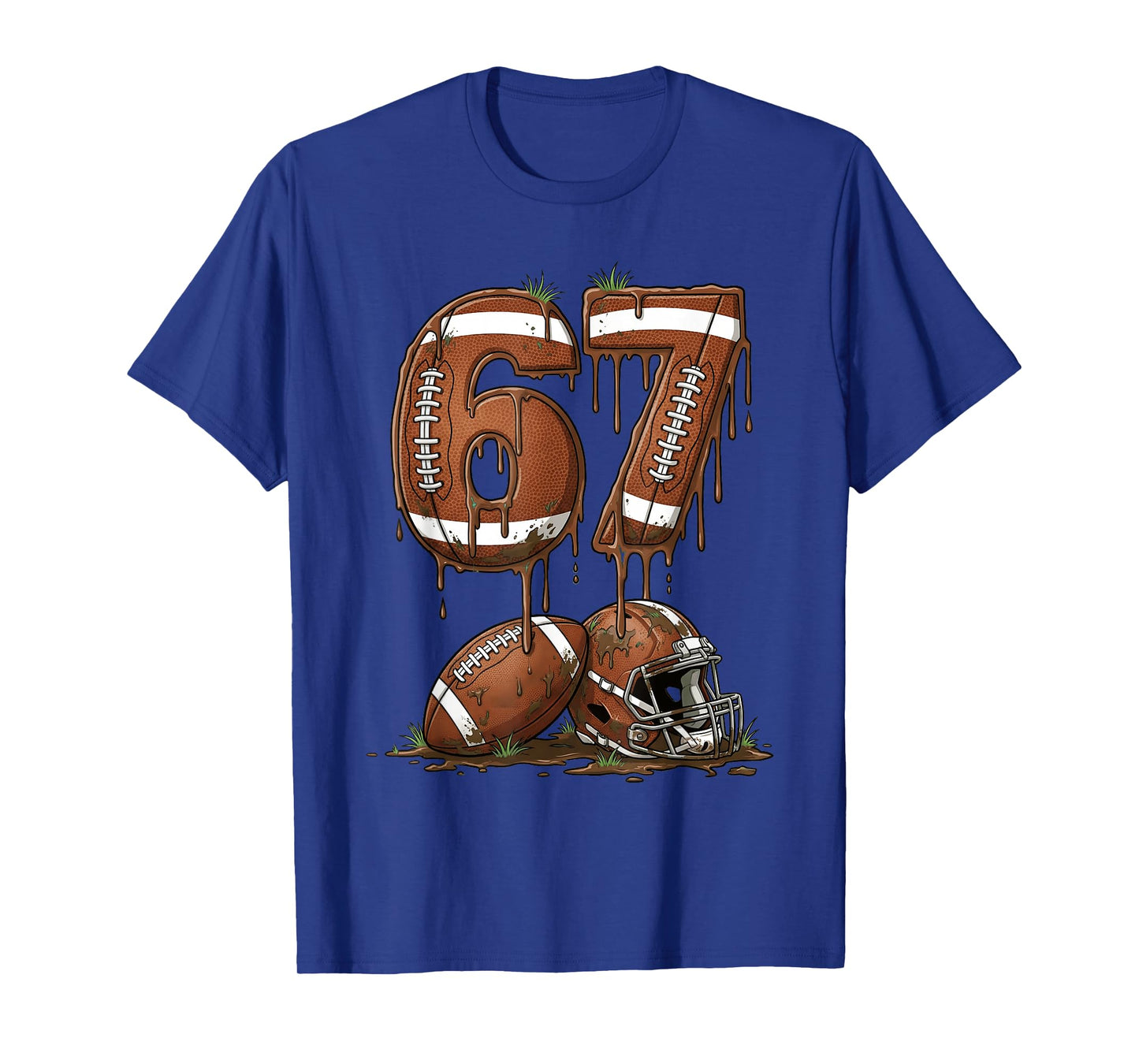 Football 67 Six Seven Meme Funny 6-7 Drip American Football T-Shirt