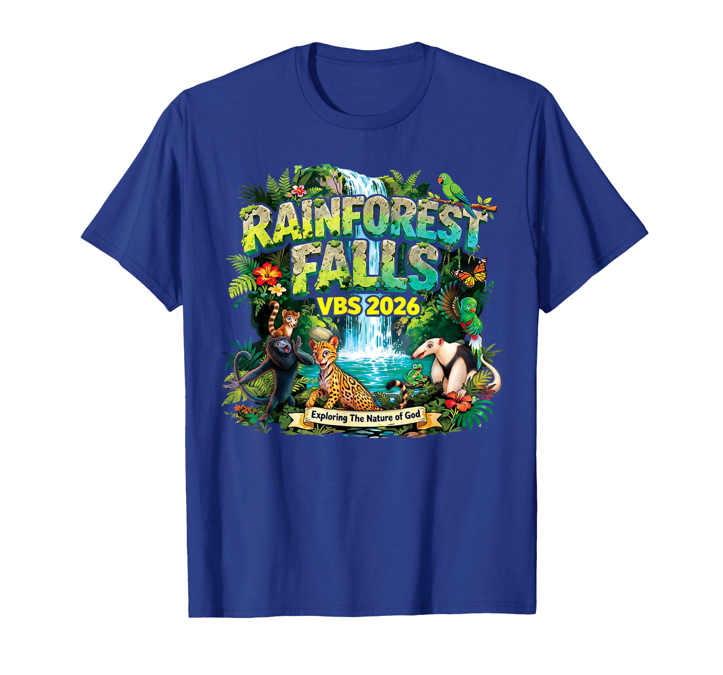 Rainforest Falls VBS 2026 Jesus Faith Bible Verse Kids T-Shirt