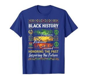 Black History Month Believe Achieve Succeed African Freedom T-Shirt
