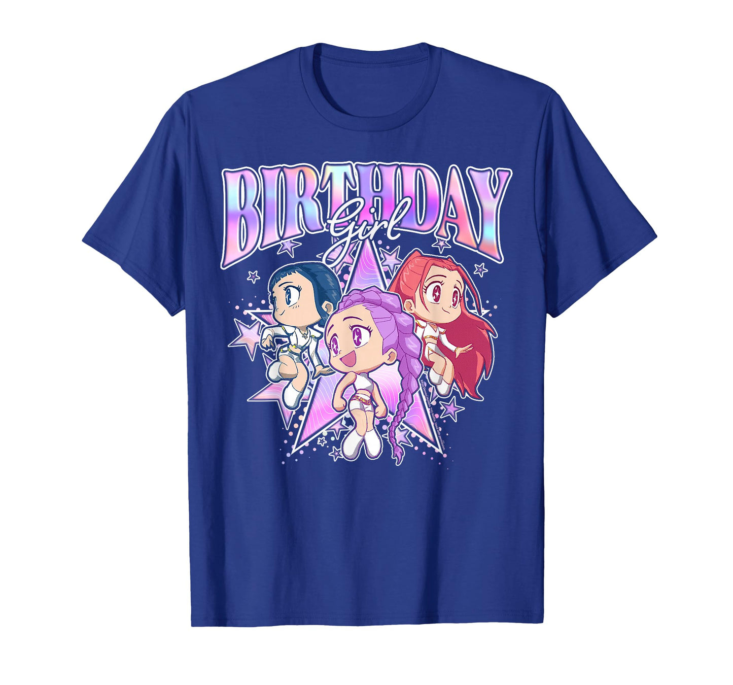 Kpop Demon Hunters Birthday Girl Adorable Chibi Group Shot T-Shirt