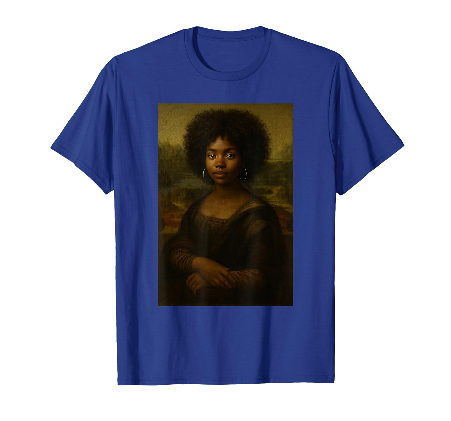 Black Mona Lisa Afro African American Melanin Black History T-Shirt
