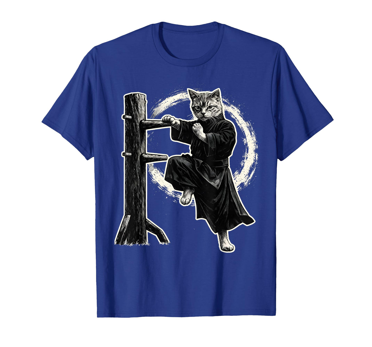 Wing Chun Master Cat Vintage Kung Fu Martial Art Black White T-Shirt