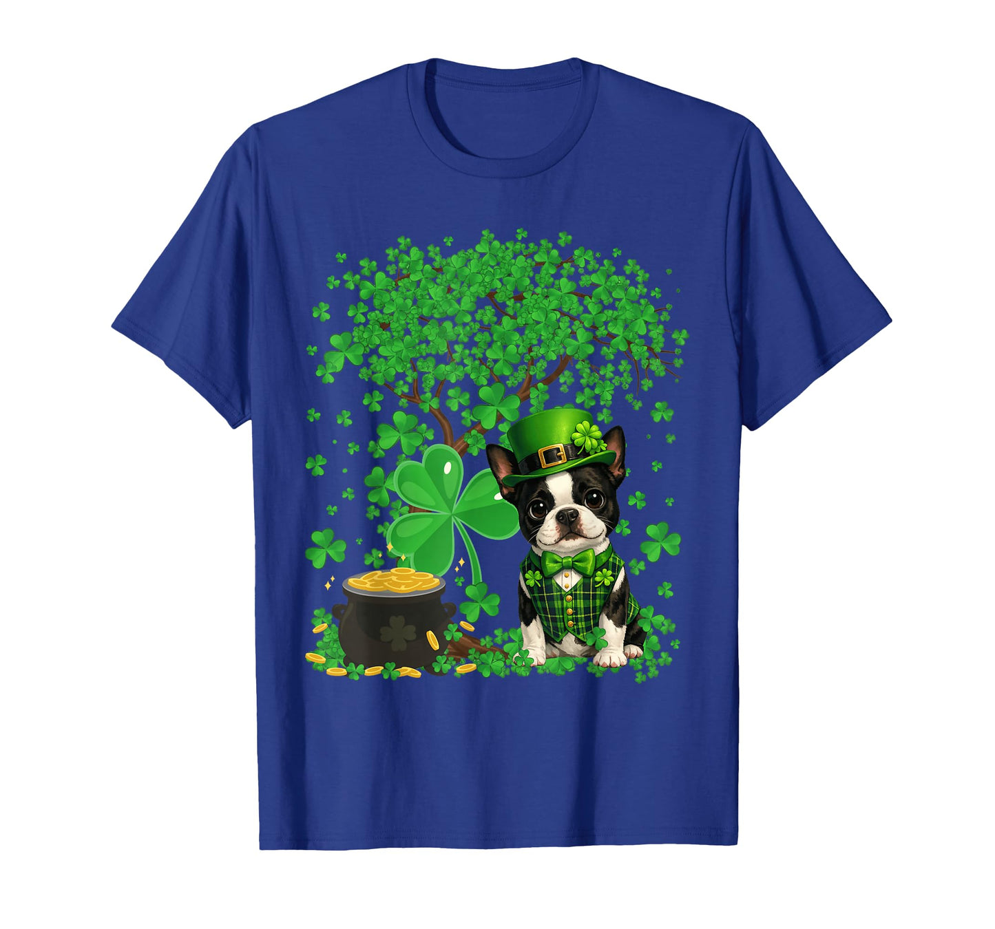 Funny Boston Terrier Dog Shamrock St Patrick's Day T-Shirt