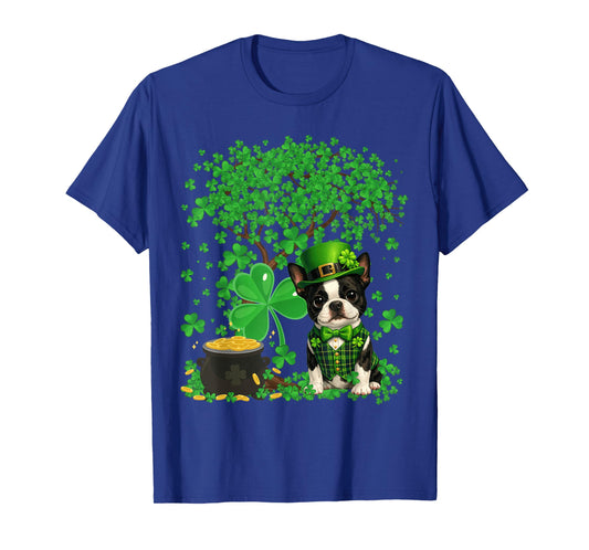 Funny Boston Terrier Dog Shamrock St Patrick's Day T-Shirt