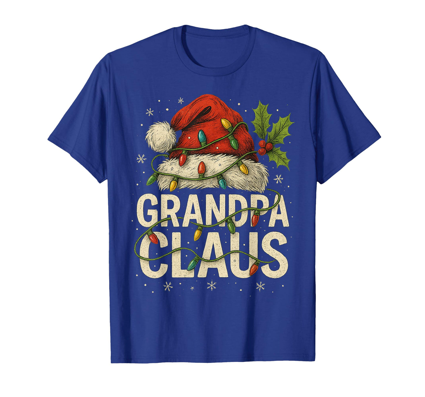 Grandpa Claus Christmas Lights Pajama Family Matching T-Shirt