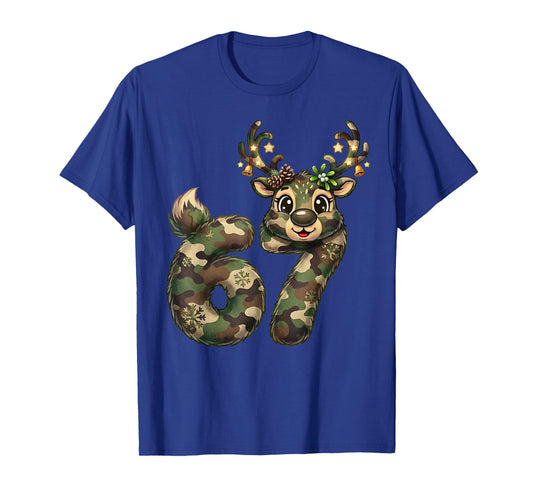 Funny 67 Christmas Holiday Camo Hunting Reindeer Deer Xmas T-Shirt