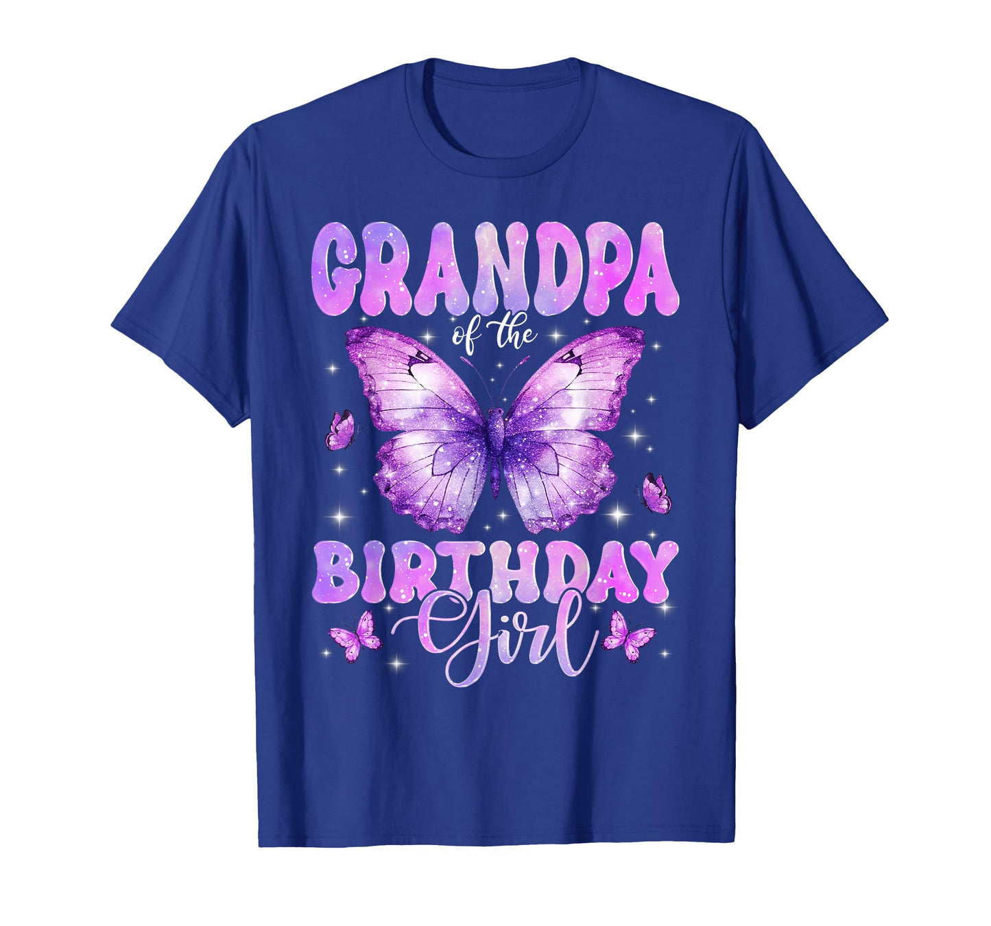 Grandpa of The Birthday Girl Butterfly Funny Family T-Shirt