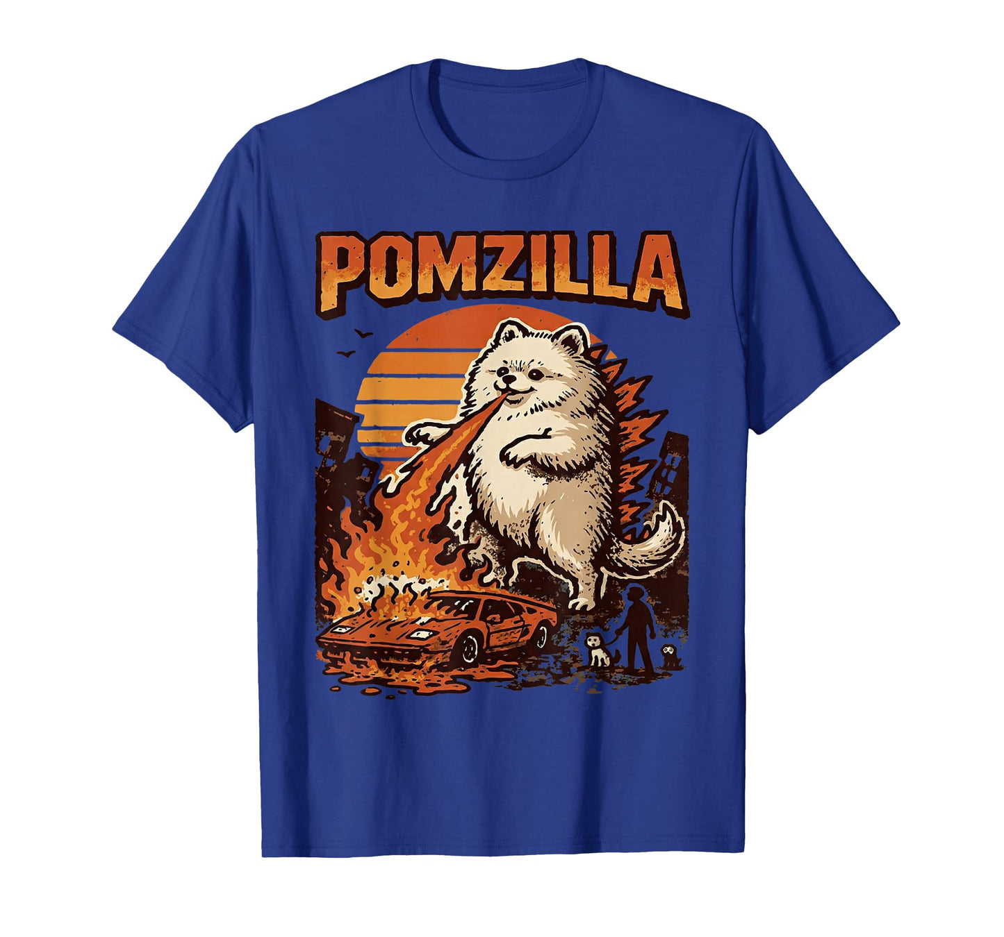 Pomzilla Pomeranian Dog Vintage Monster Pom Dog Lover T-Shirt