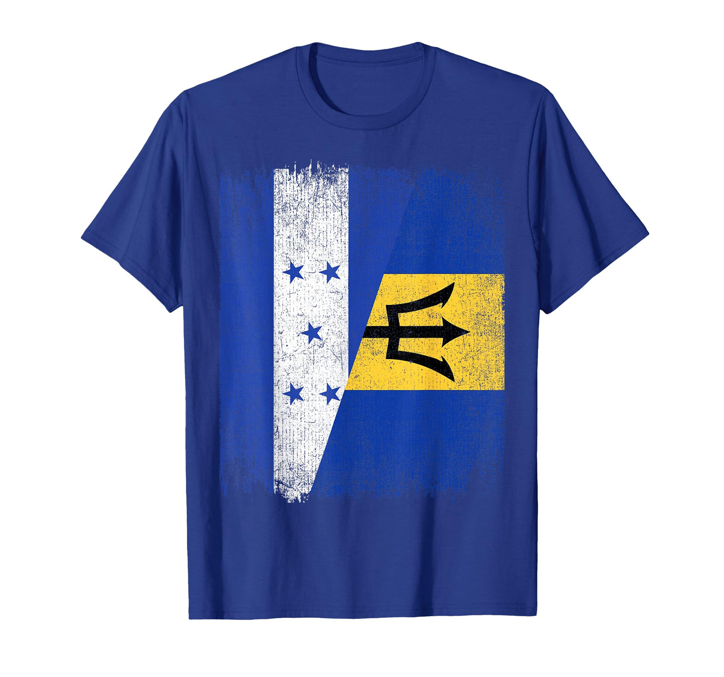 Half Honduras Barbados Split Flag Honduran Pride Roots T-Shirt