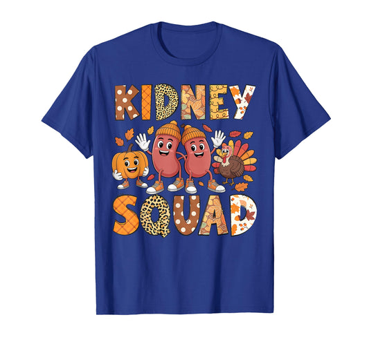 Kidney Squad Turkey Pumpkin Dialysis Nurse Thanksgiving T-Shirt