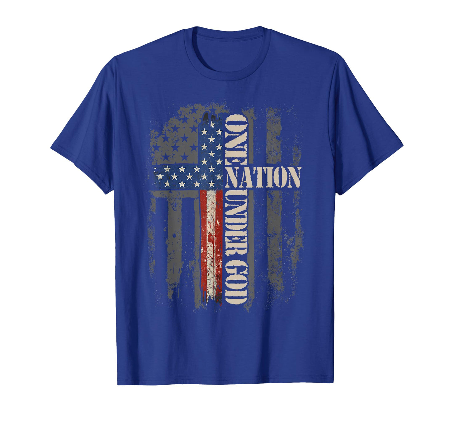 One Nation Under God Flag 4th of July Patriotic Christian T-Shirt