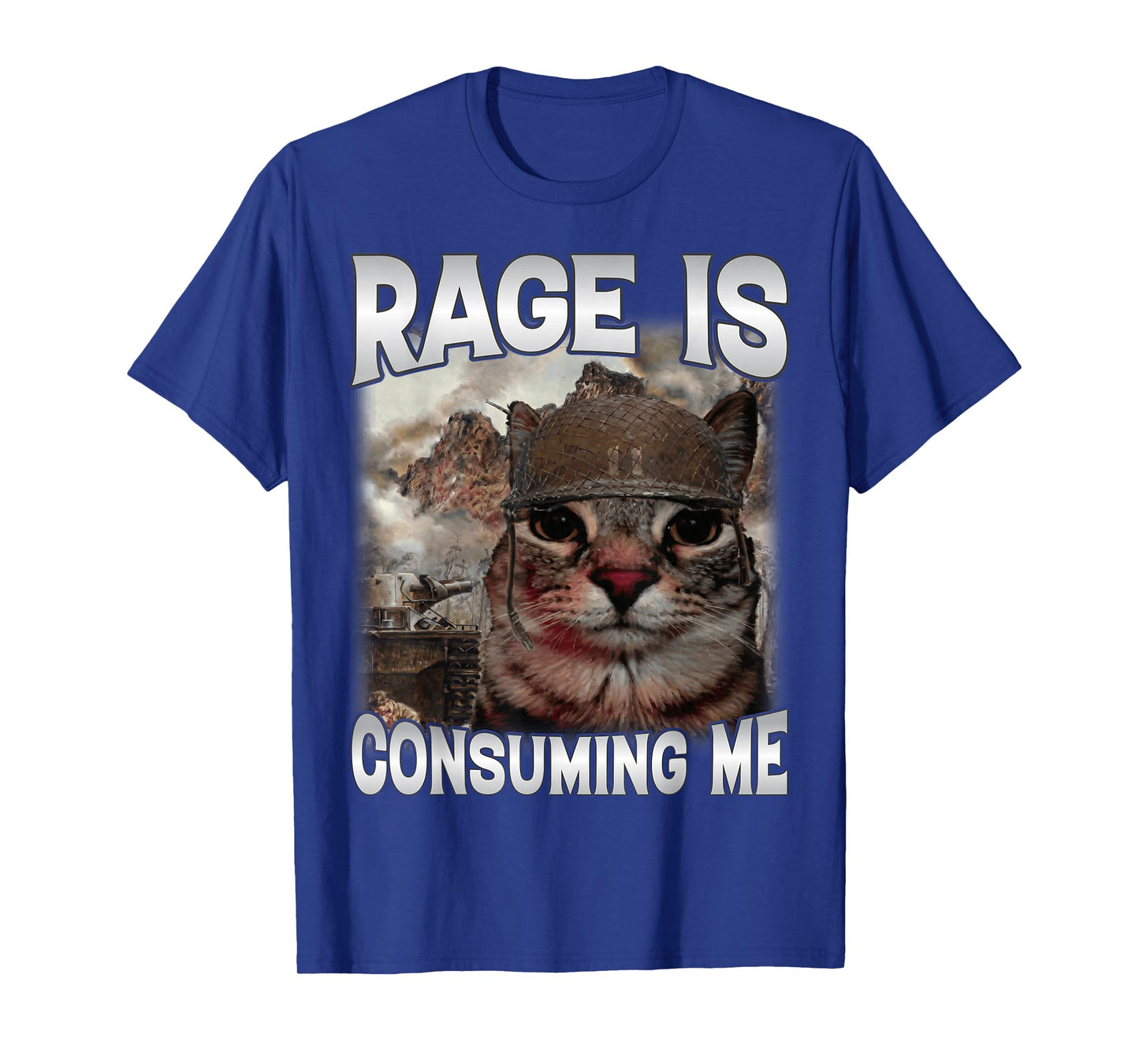 Rage is Consuming Me Silly Staring Cat Meme Joke Dad Mom Cat T-Shirt