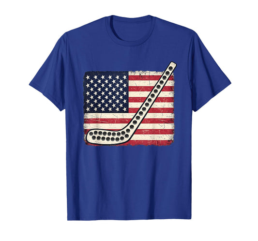 American Flag Hockey Sticks Ice Hockey for Players Fans T-Shirt
