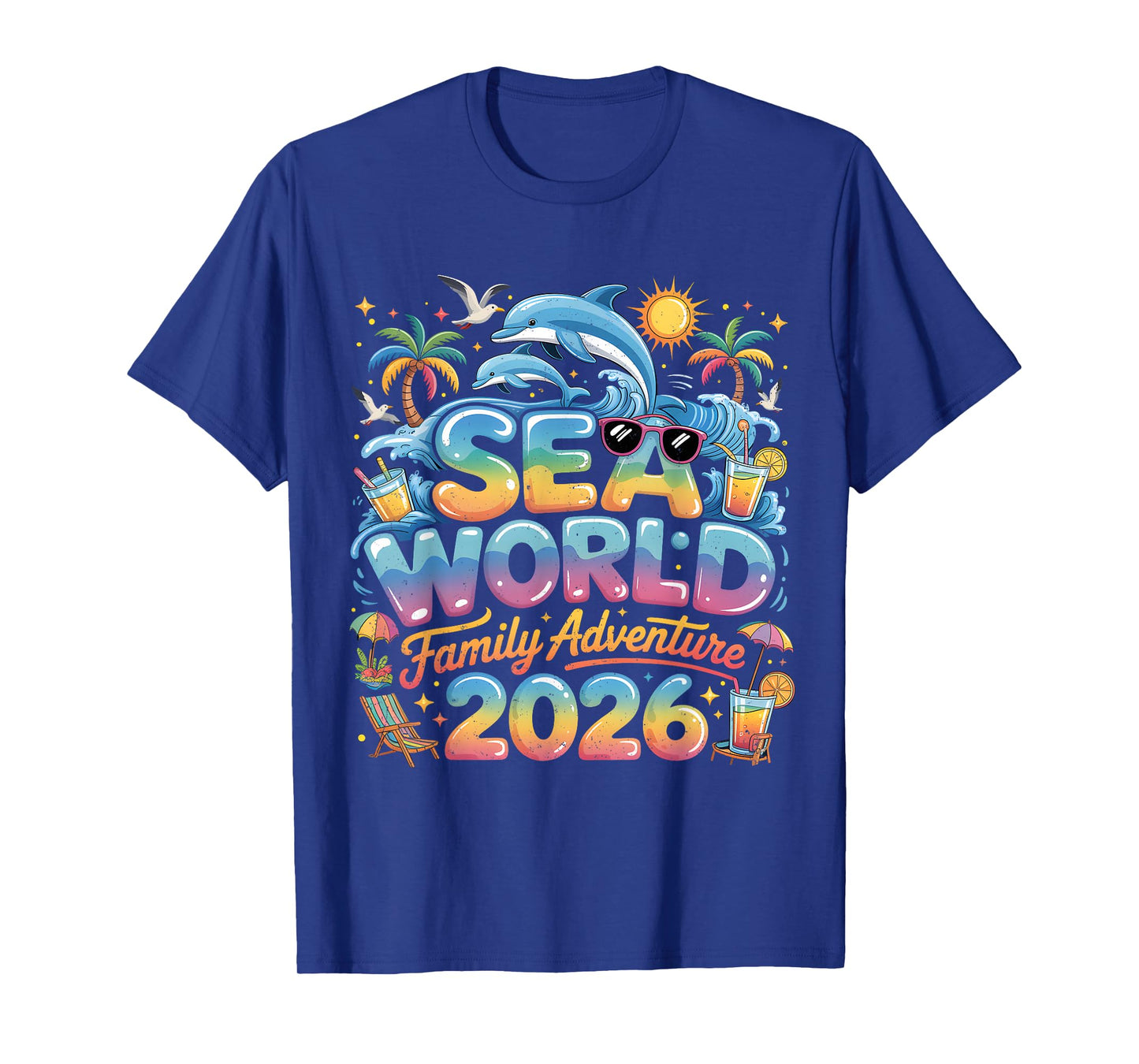 Sea World Family Adventure 2026 Tropical Vacation Trip T-Shirt