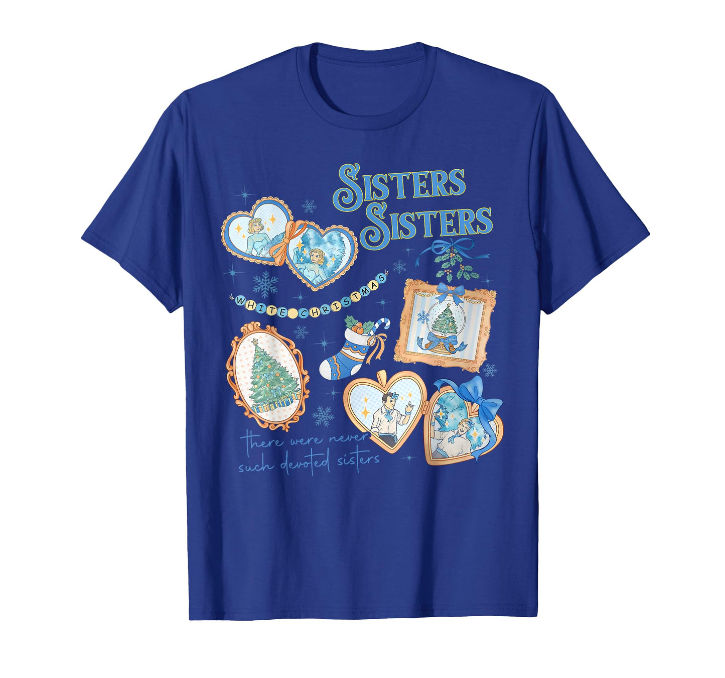 Devoted Sisters White Xmas Merry Christmas Snowflake Holiday T-Shirt