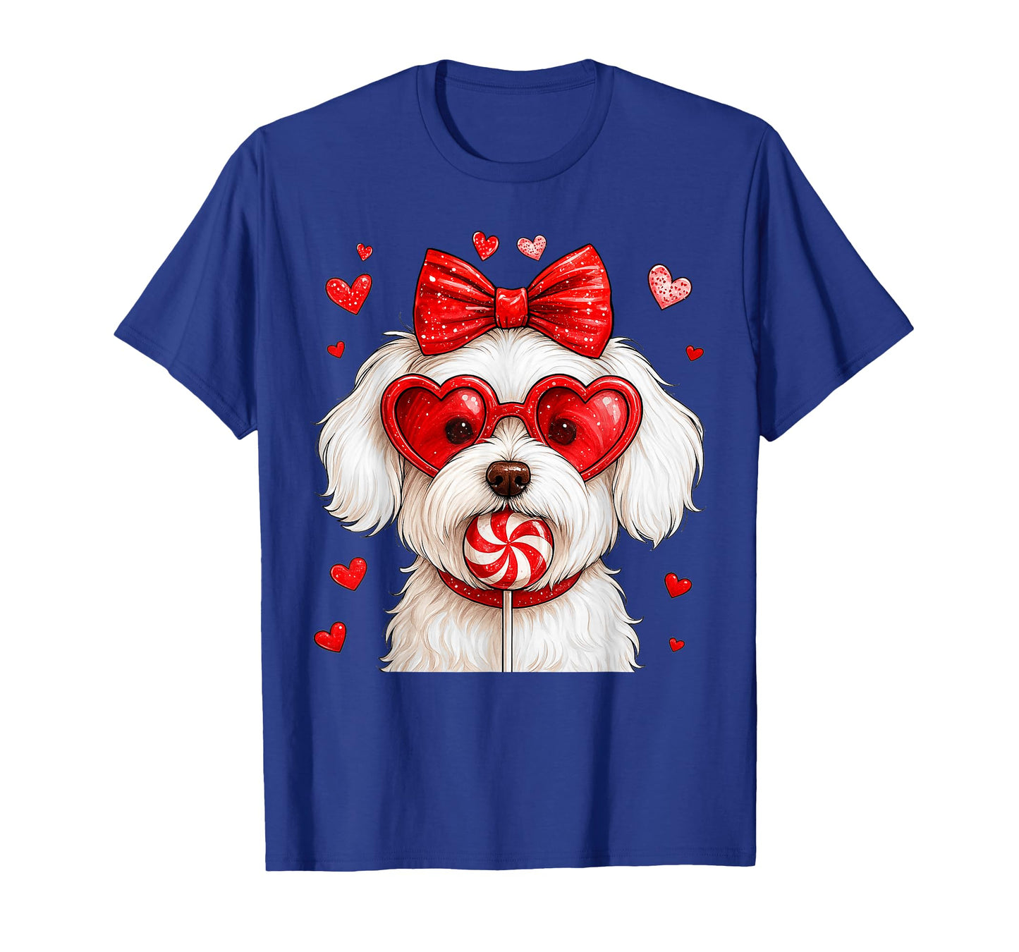 Cute Maltese Valentine Heart Candy Valentines Day Girls Kids T-Shirt