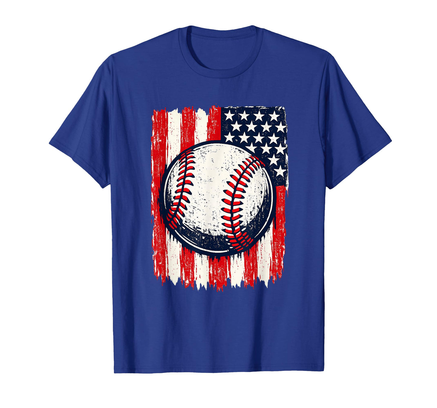 Baseball American Flag Vintage Patriotic T-Shirt