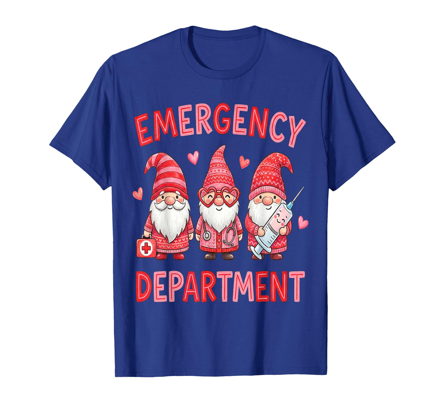 Gnome Emergency Department Valentine ER Valentines Nurse T-Shirt