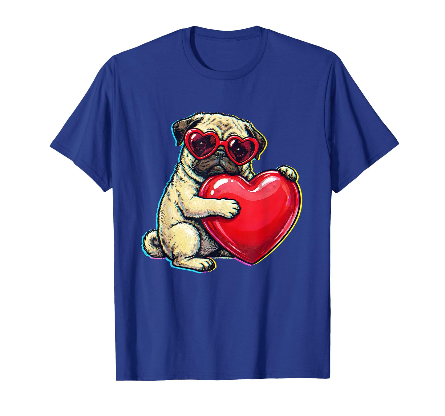 Vintage Pug Funny Youth Life Dad Mom Retro Dog Heart Meme T-Shirt