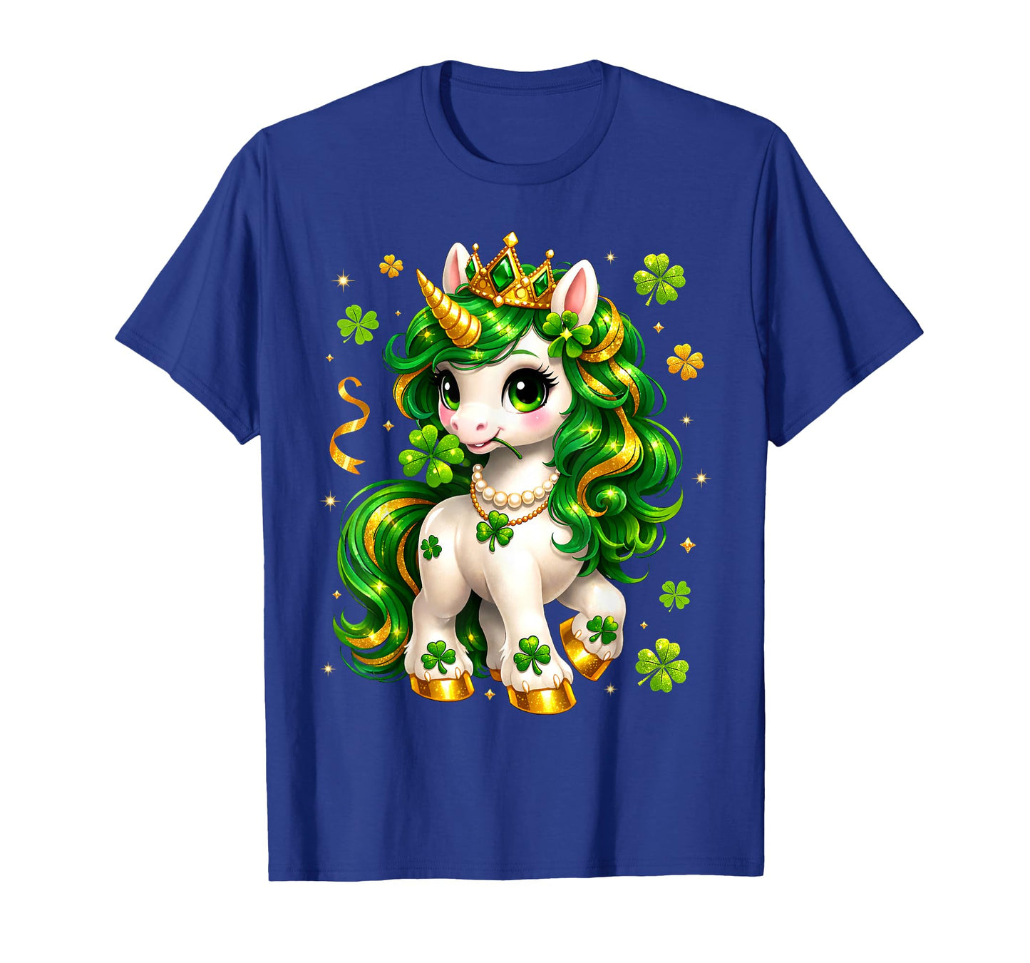 Cute Unicorn Shamrock St Patricks Day Girls Kids Lepricorn T-Shirt