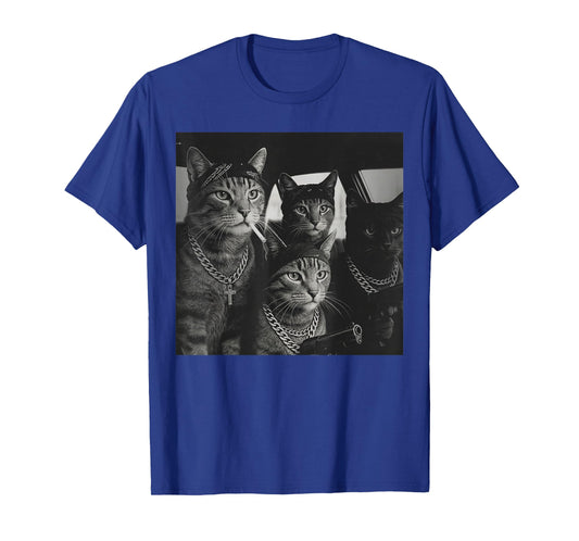 Vintage Funny Gangster Cat Gang Meme Street Cat Lovers T-Shirt