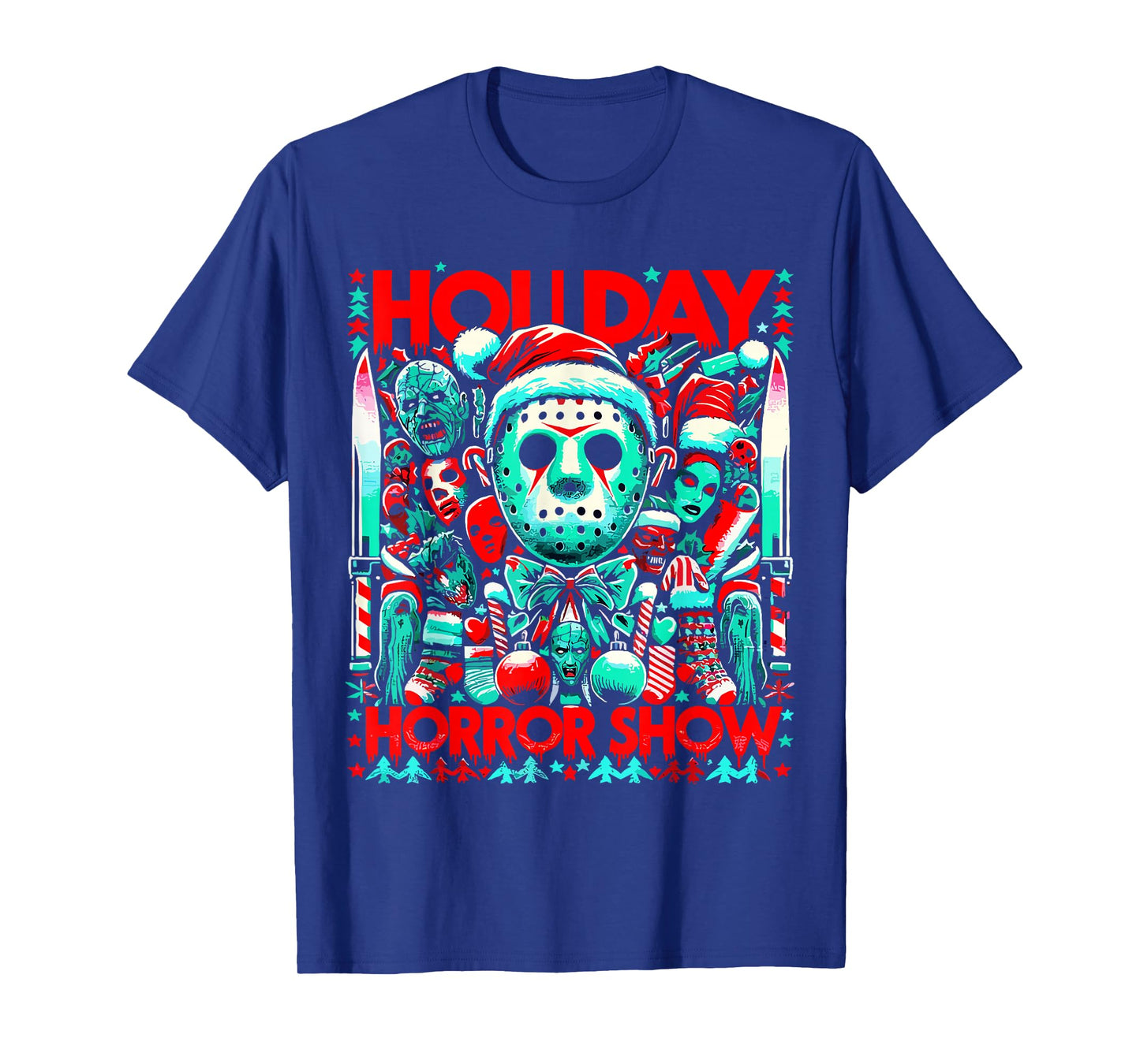 Merry Christmas Festive Slasher Candy Cane Menace T-Shirt