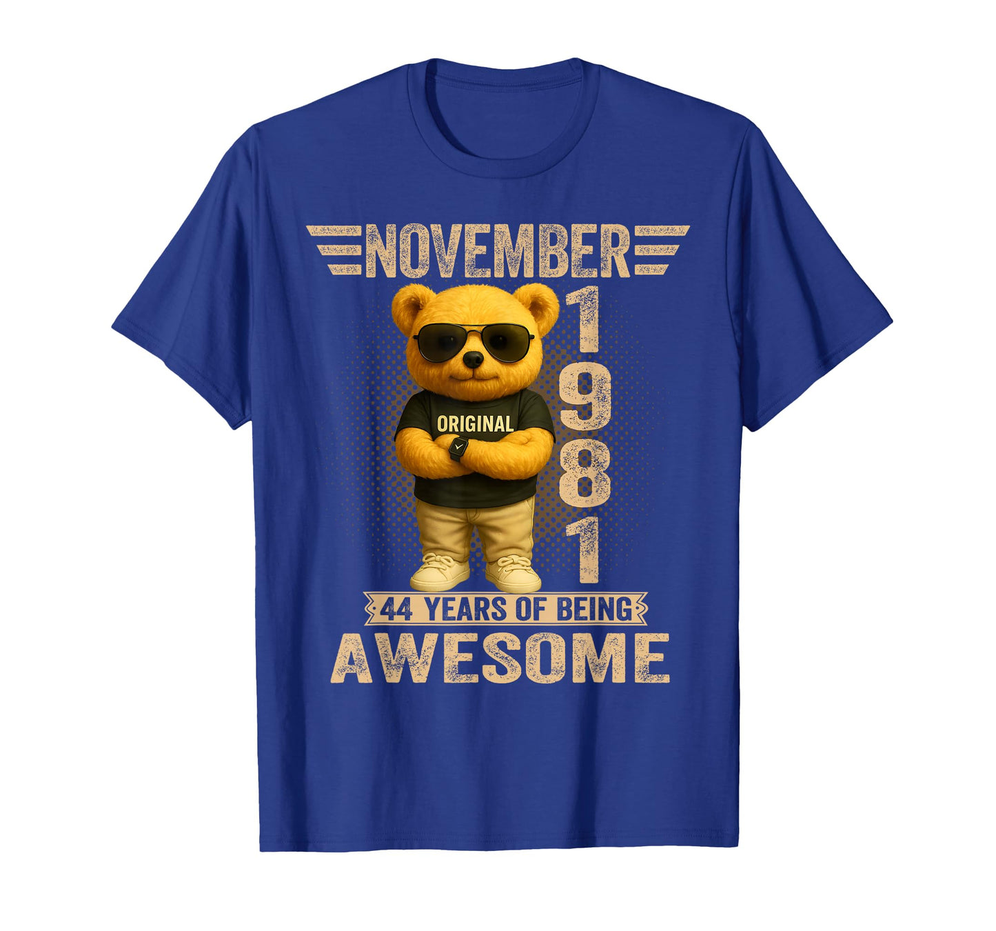 44 Year Old November 1981 Teddy Bear 44th Birthday Men Women T-Shirt