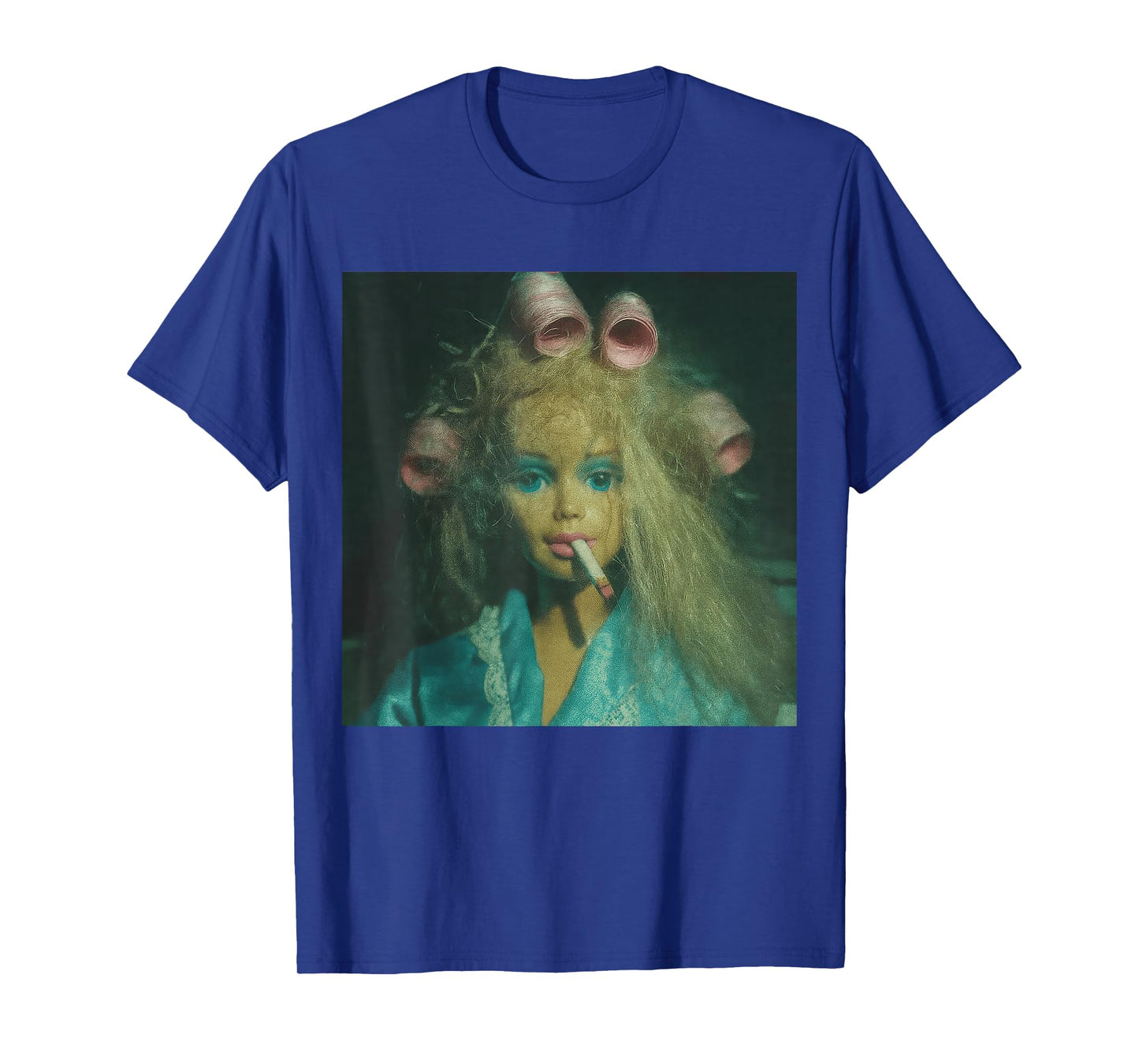 Funny Disgusted Doll face Smoking Cigarette Meme T-Shirt