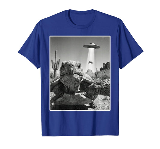 Tortoise Selfie with UFO, Funny Turtle, Funny Tortoise T-Shirt