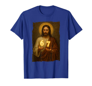 Funny 6 7 Jesus. Absurd Six Seven Meme, Weird Teens Kids 67 T-Shirt