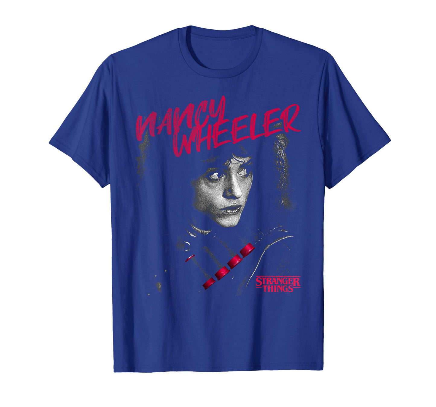 Stranger Things Nancy Wheeler Black and White Red Cartridges T-Shirt