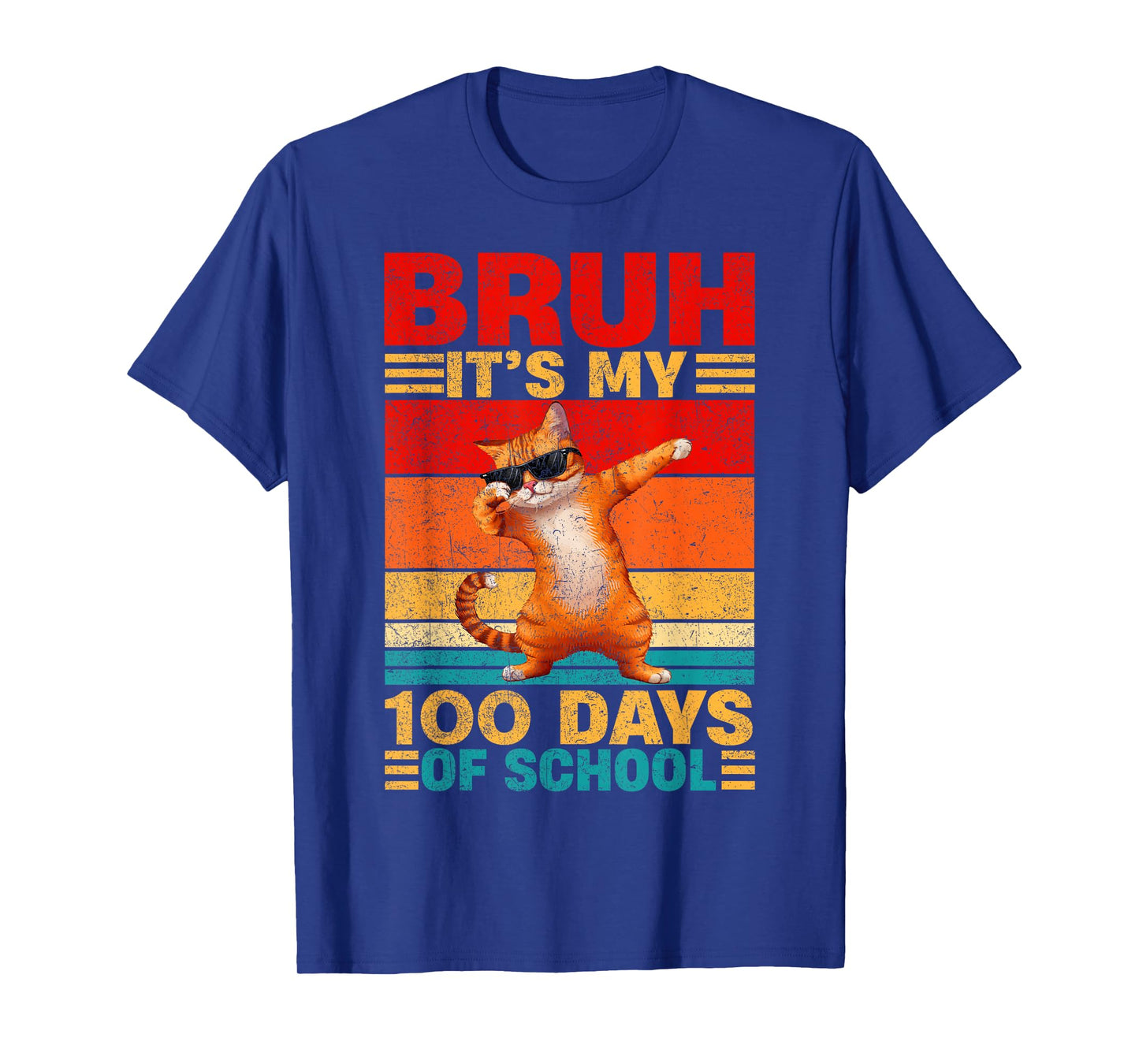 Bruh It's My 100 Days of School Funny Cat Dabbing T-Shirt