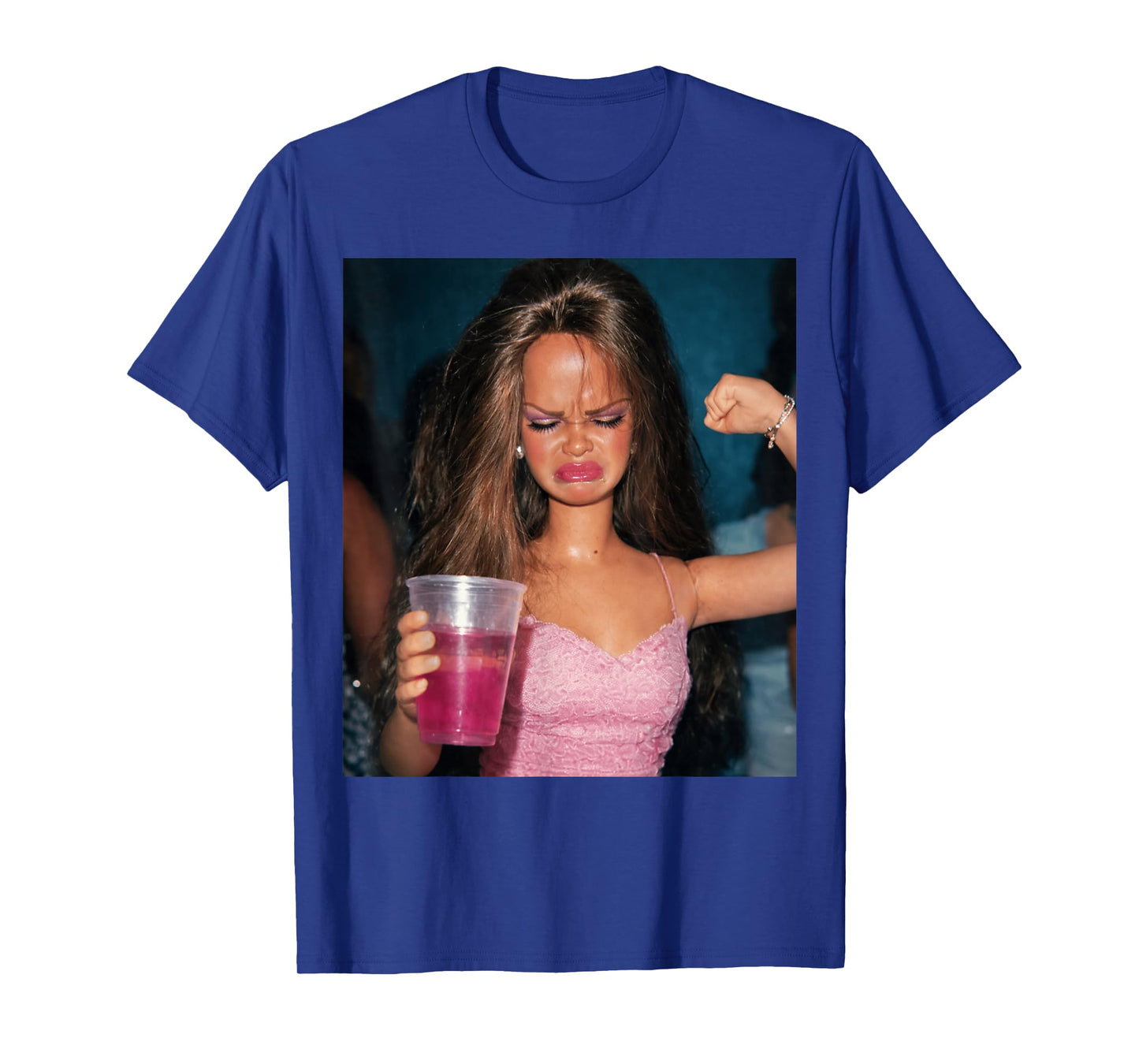 Funny Doll Face Sarcastic Doll Girl Party Drinking Doll Meme T-Shirt