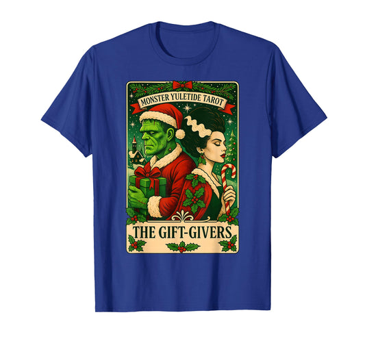 Christmas Frankenstein and Bride The Lovers Tarot Card T-Shirt