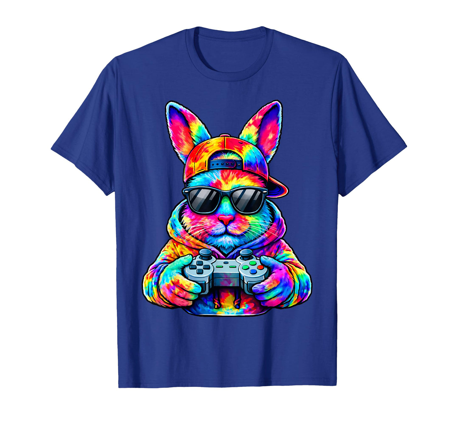 Funny Gaming Tie Dye Bunny Rabbit Easter Men Boy Toddler Kid T-Shirt