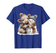 Highland Cow Hugging Snowman Drink Coffee Winter Christmas T-Shirt