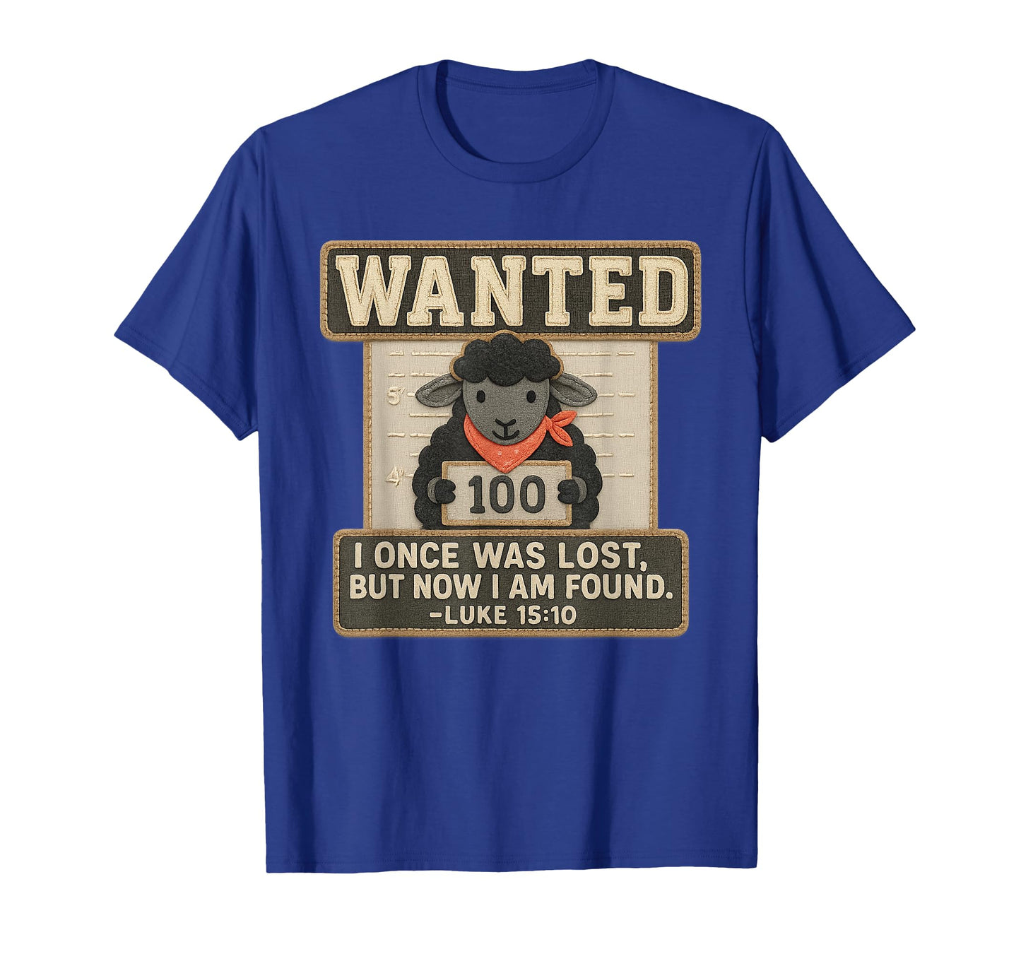 Wanted Lost and Found Cute Black Sheep Luke 15:10 Christian T-Shirt