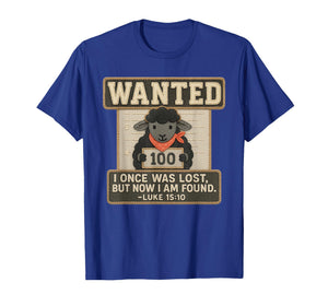 Wanted Lost and Found Cute Black Sheep Luke 15:10 Christian T-Shirt