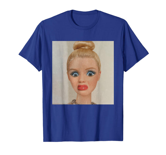Funny Disgusted Doll face Meme Disgusting Reaction Sarcastic T-Shirt