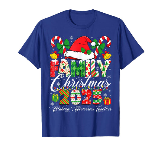 Merry Christmas Lights Red Santa Hat Xmas Family Men Women T-Shirt