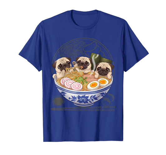 Cute Pug & Ramen Kawaii Anime Puppy Lover T-Shirt