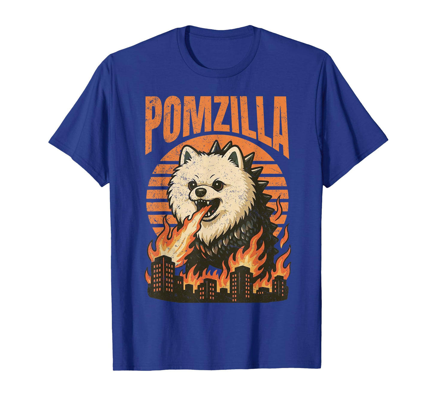 Pomzilla Pomeranian Vintage Monster Pom Dog Lover Funny T-Shirt