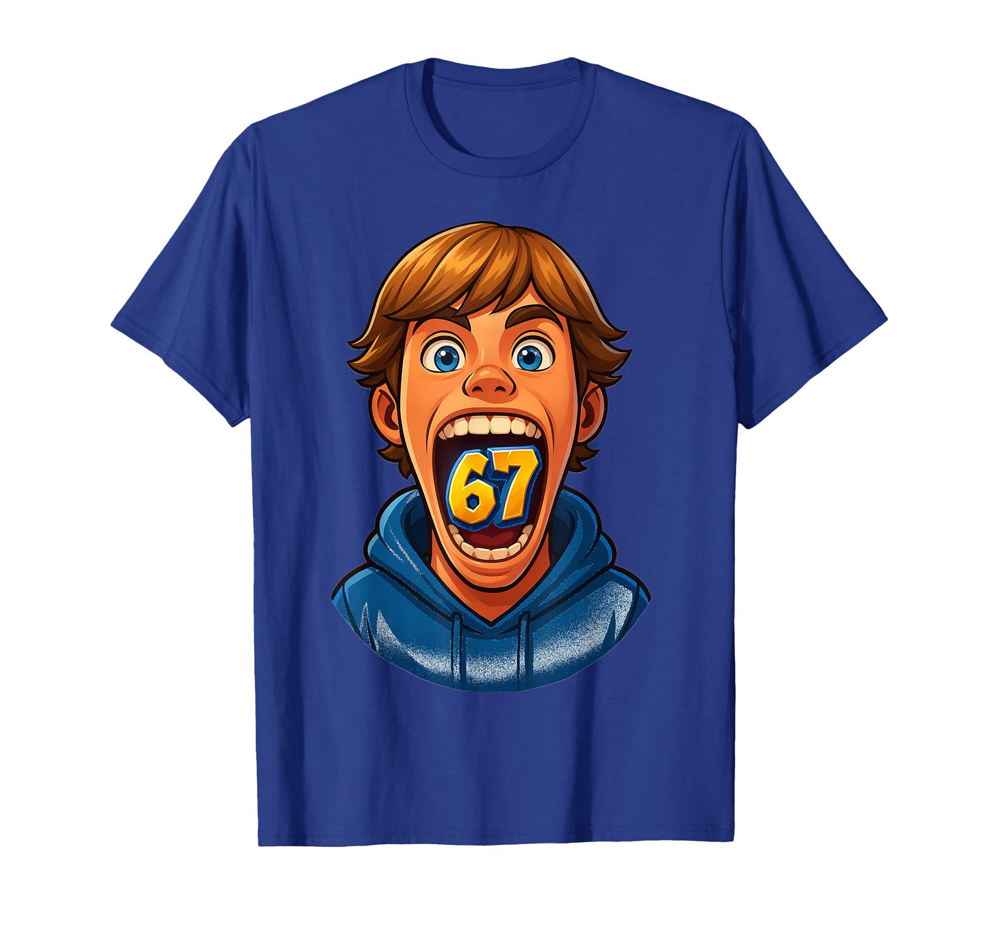 Animated 67 Kid Design with Glowing 67 Icon T-Shirt
