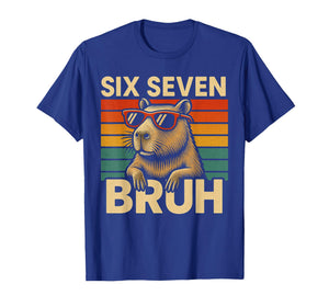 Six Seven Bruh Capybara Retro Vintage Funny 67 Meme Kids T-Shirt