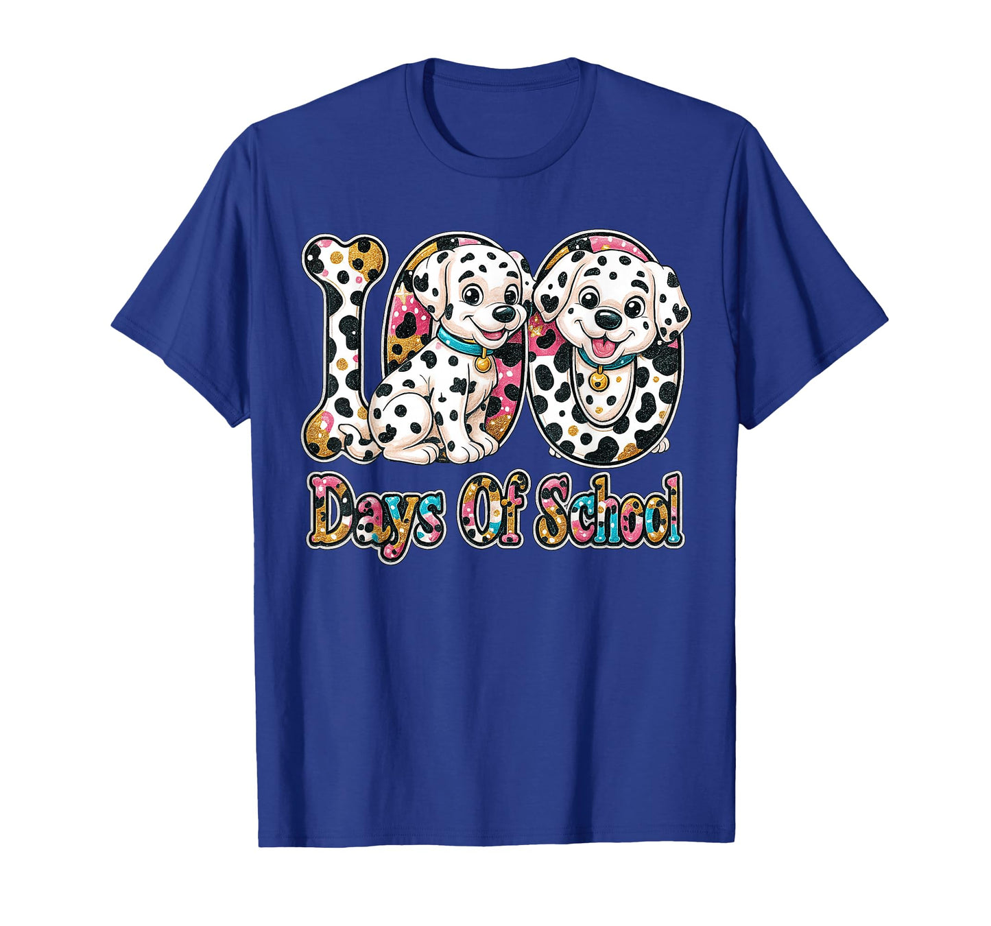 Preppy 100 Days of School Dalmatian Dog Teachers Kids T-Shirt