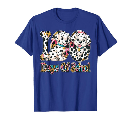 Preppy 100 Days of School Dalmatian Dog Teachers Kids T-Shirt
