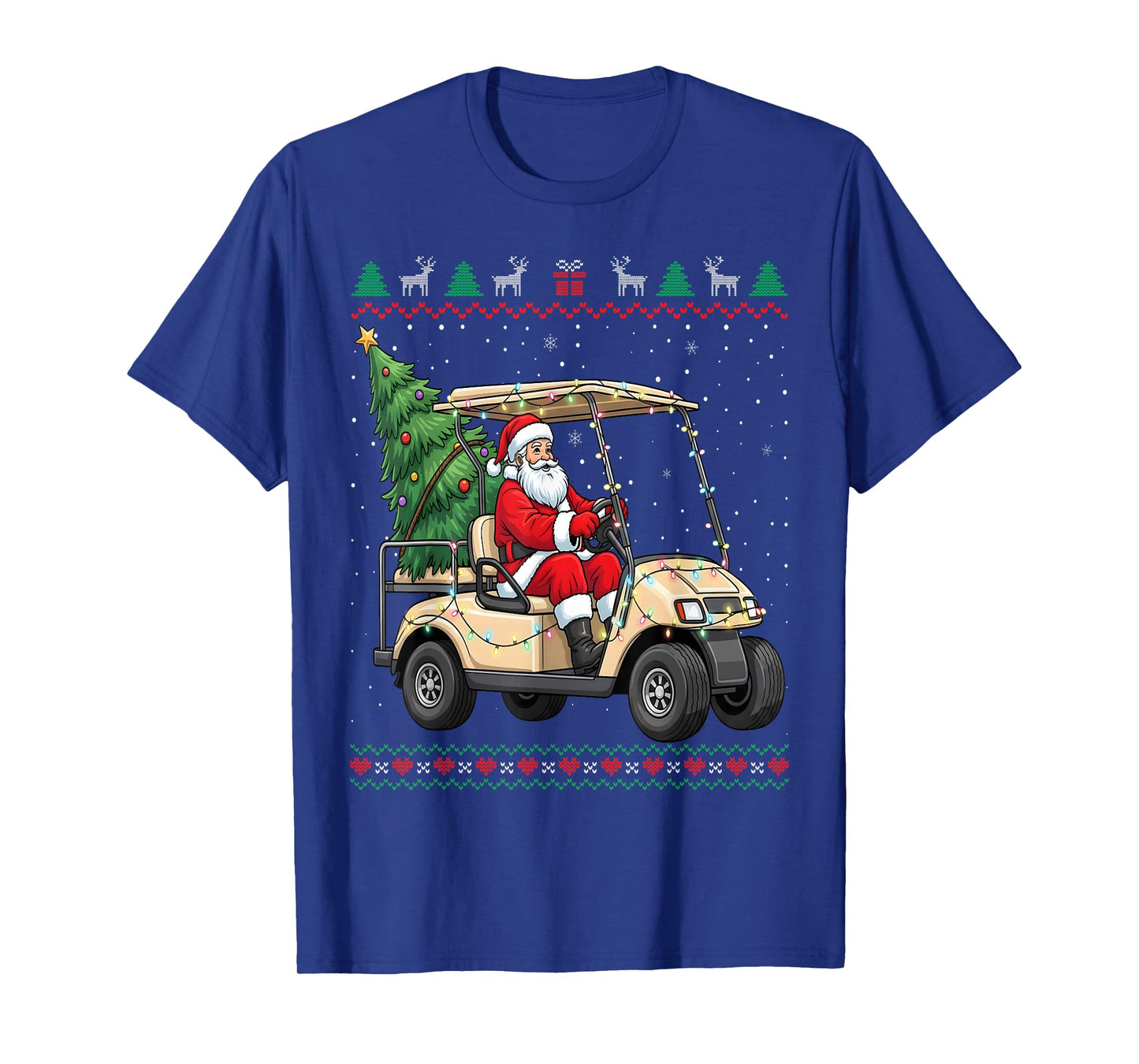 Funny Santa Driving Golf Cart Christmas T-Shirt