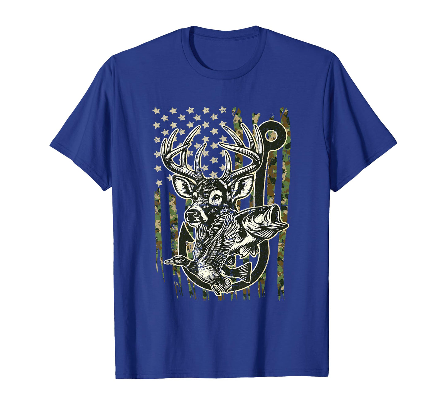 Hook Antler Heart Love Fishing Hunting Fish Deer Hunter Gift T-Shirt