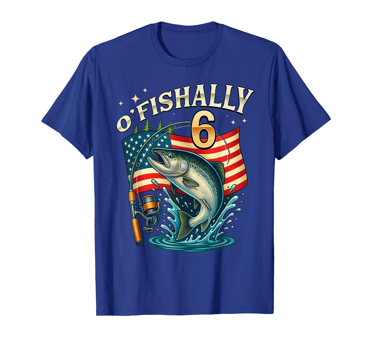 O'fishally 6 Years Old Fishing 6th Birthday Boys Kids T-Shirt