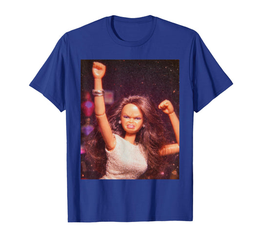 Funny Doll Girl Party Meme Graphic Tee T-Shirt